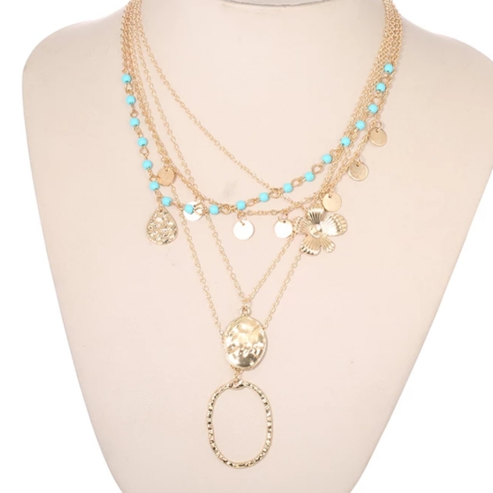 *Monique* Layered Chain Necklace - Picture 2 of 6